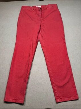 LOFT Coral Red Straight Leg Pants